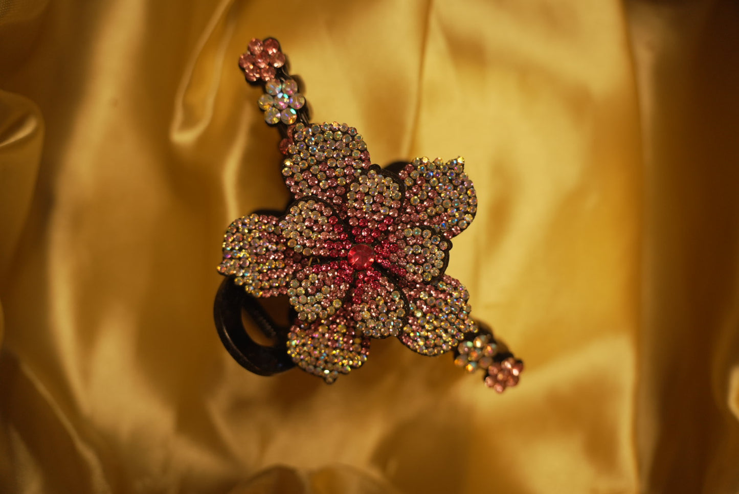 Red Floral Claw Clip