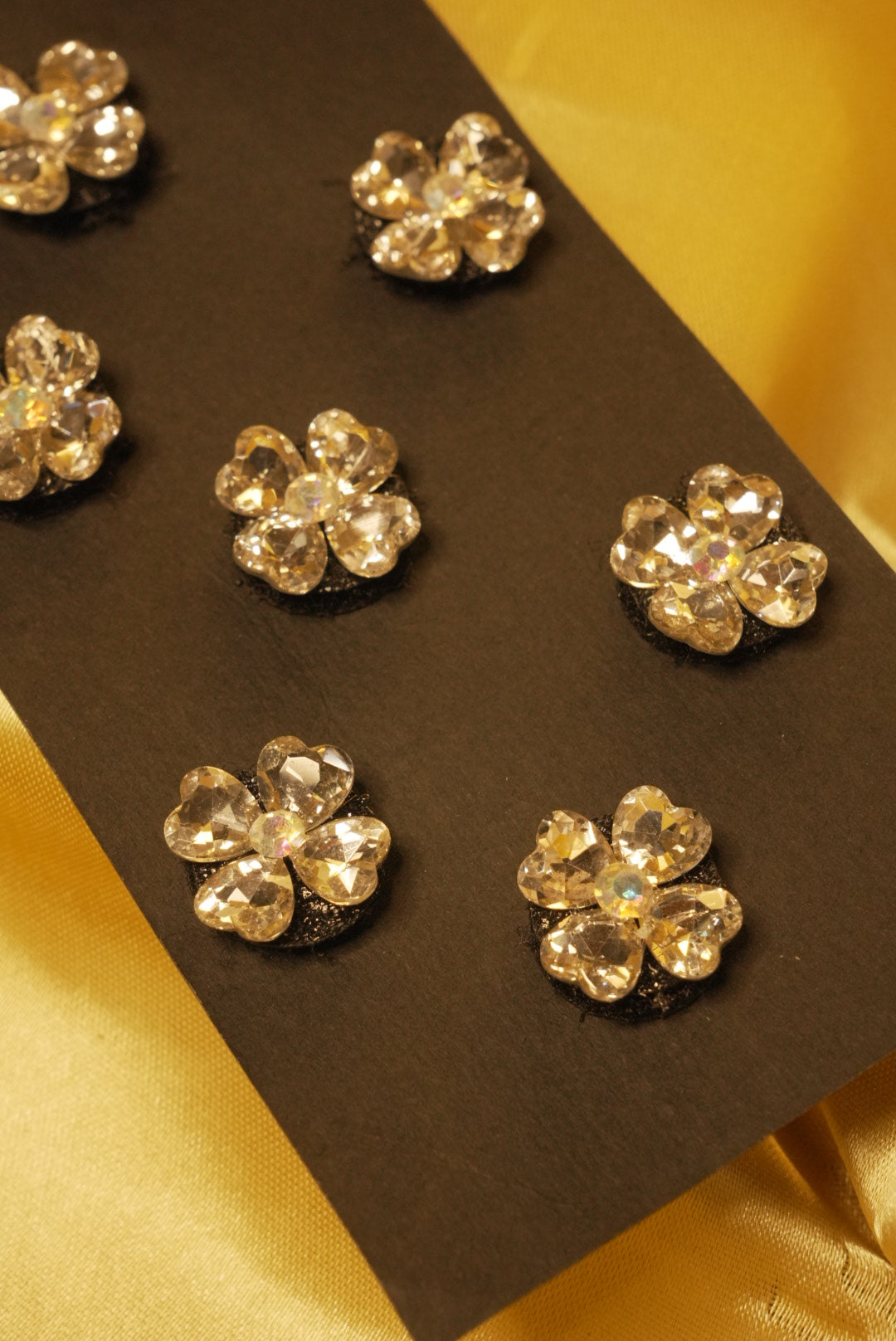 Silver Velcro Flower Crystals