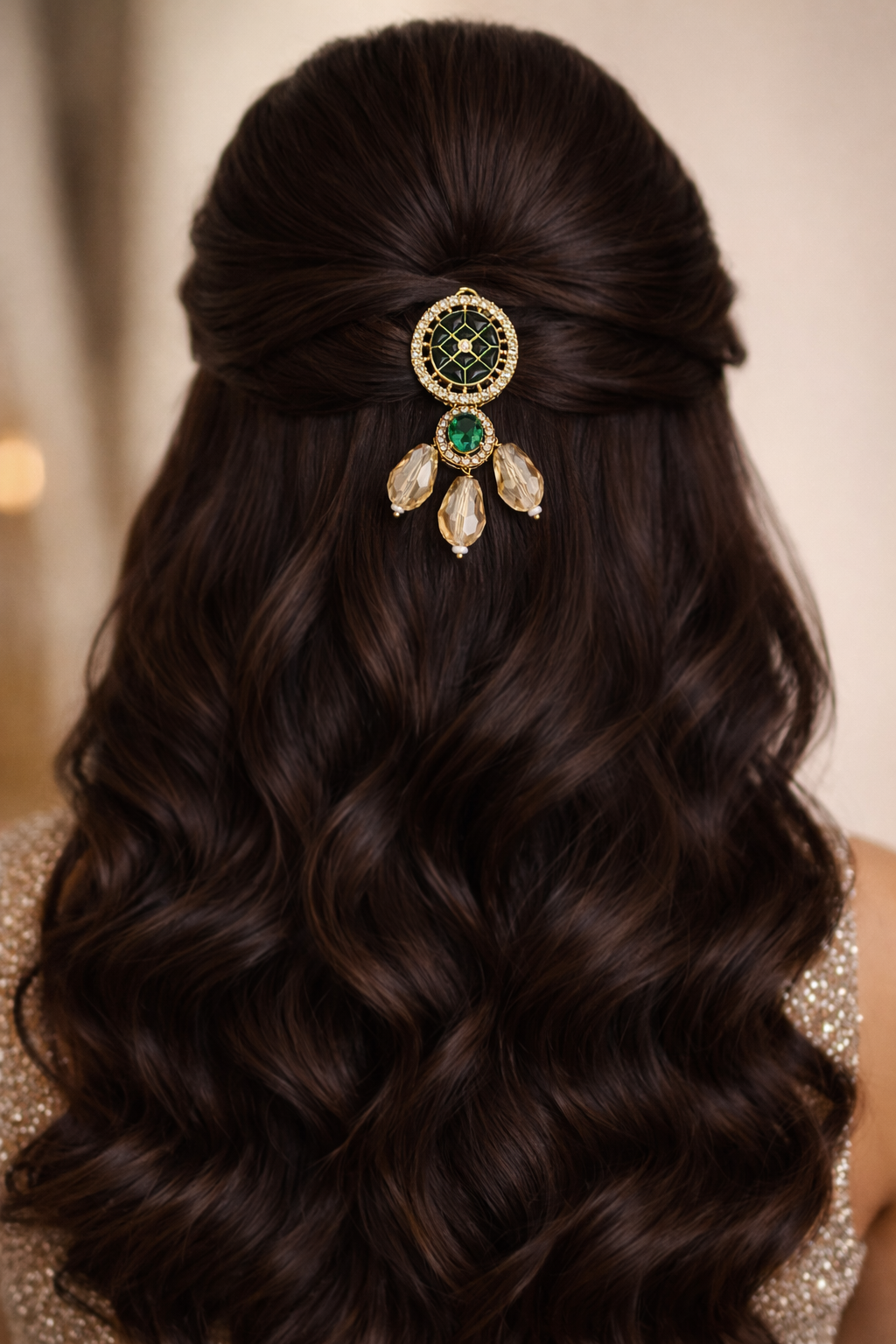 Emerald Hair Pin