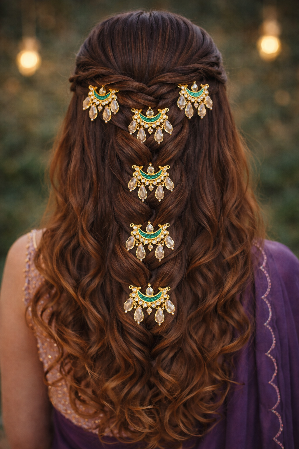 Noor Kundan Hair Pins ( Pack of 6 )