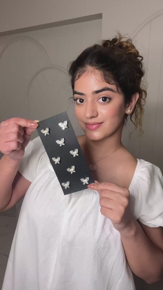 Silver Velcro Butterflies